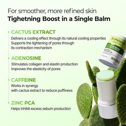 🌵CACTOX PORE RELIEF MULTI BALM with Cactus Cooling Reduce Puffiness & Pore Tightening for Visible Pore Care Skin Repair