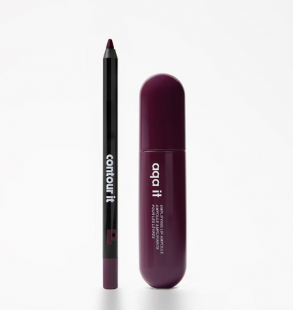 Color-rich lip ampoules with matching lip liner