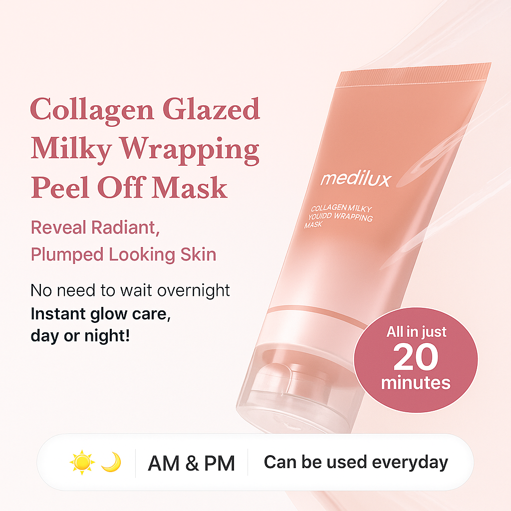 Collagen Glazed MilkyGlow Wrapping Mask (20-Min Use) + Collagen Glow Booster MilkSerum