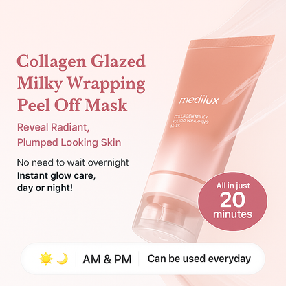 Collagen Glazed MilkyGlow Wrapping Mask (20-Min Use) + Collagen Glow Booster MilkSerum