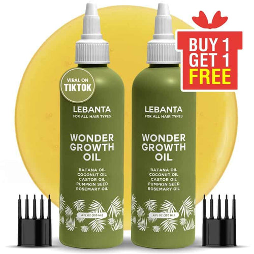 Lebanta Batana Oil For Hair Growth (BOGO)- 100% Pure, Raw & Natural Blend With Organic Castor, Pumpkin Seed, Coconut and Rosemary Oil - Thicker, Stronger Hair For Men & Women Scalp (2 Pack) Haircare Serum