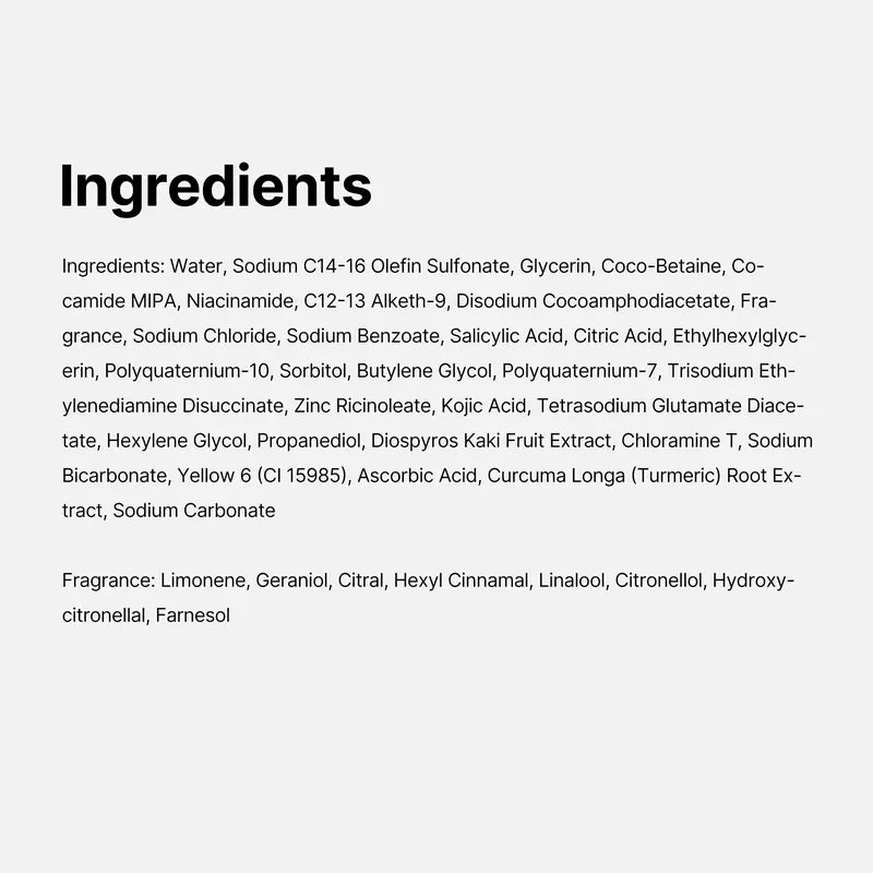 Kojic Acid Turmeric Vita Brightening Body Wash | For Troubled Skin, Uneven Skin | K-Beauty Gentle Cleanser, Body Wash, Korean Skincare